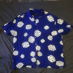 Blue Dice Print Men's Shirt